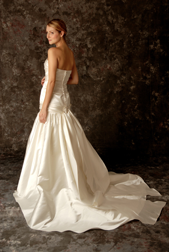 Chic wedding gown with long train